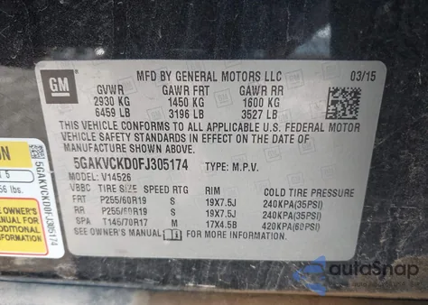 2015 Buick Enclave Premium z USA, uszkodzony, nr VIN 5GAKVCKD0FJ305174